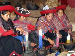 Peru Women Dyeing Cloth