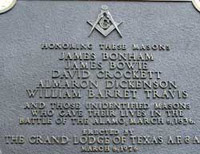 Alamo - Free Mason Plaque